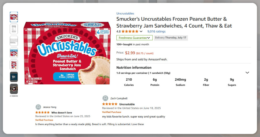 The Value of Extracted Grocery Product Data Fields