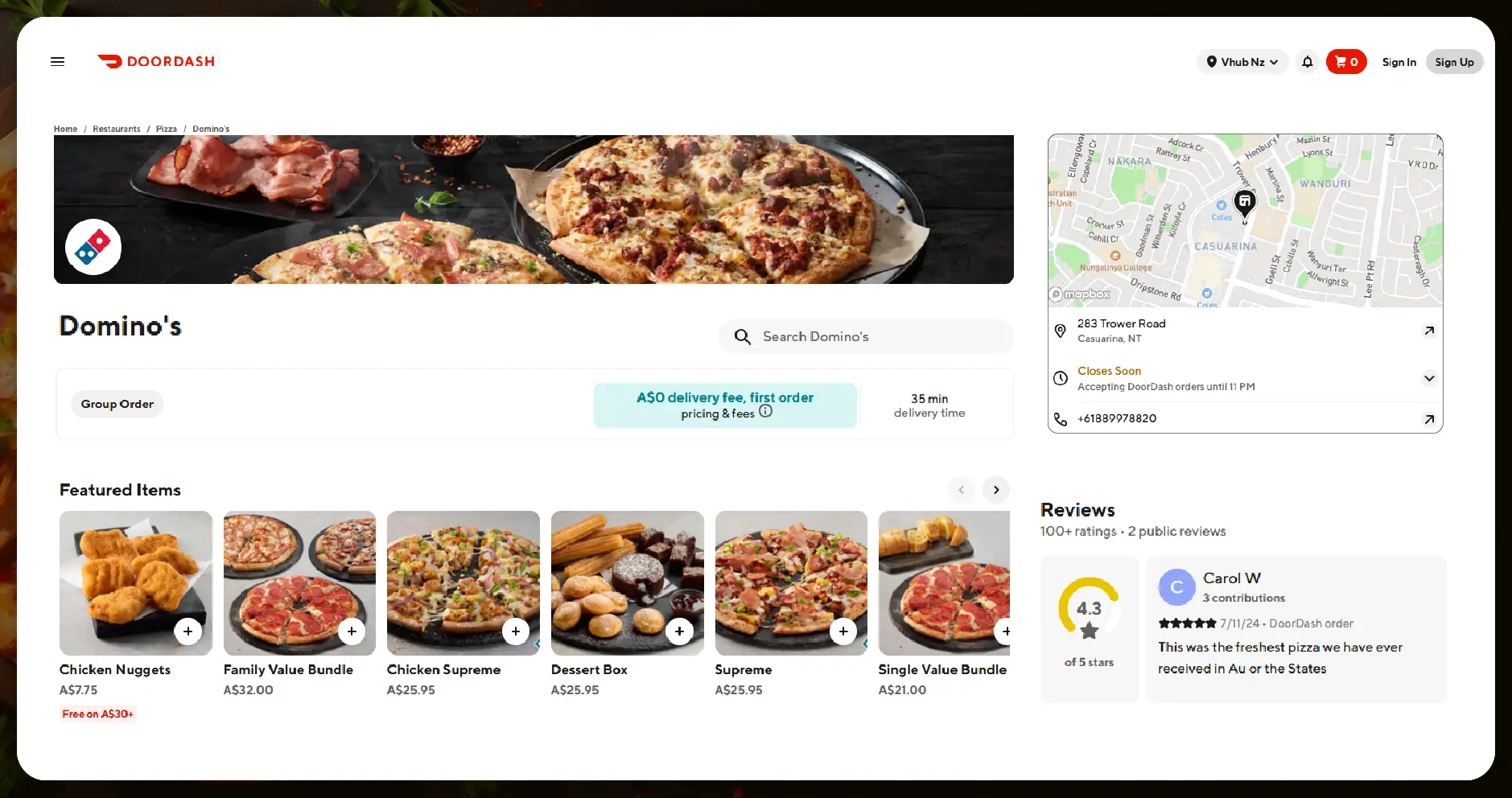 Key Data Points Collected from Pizza Menus