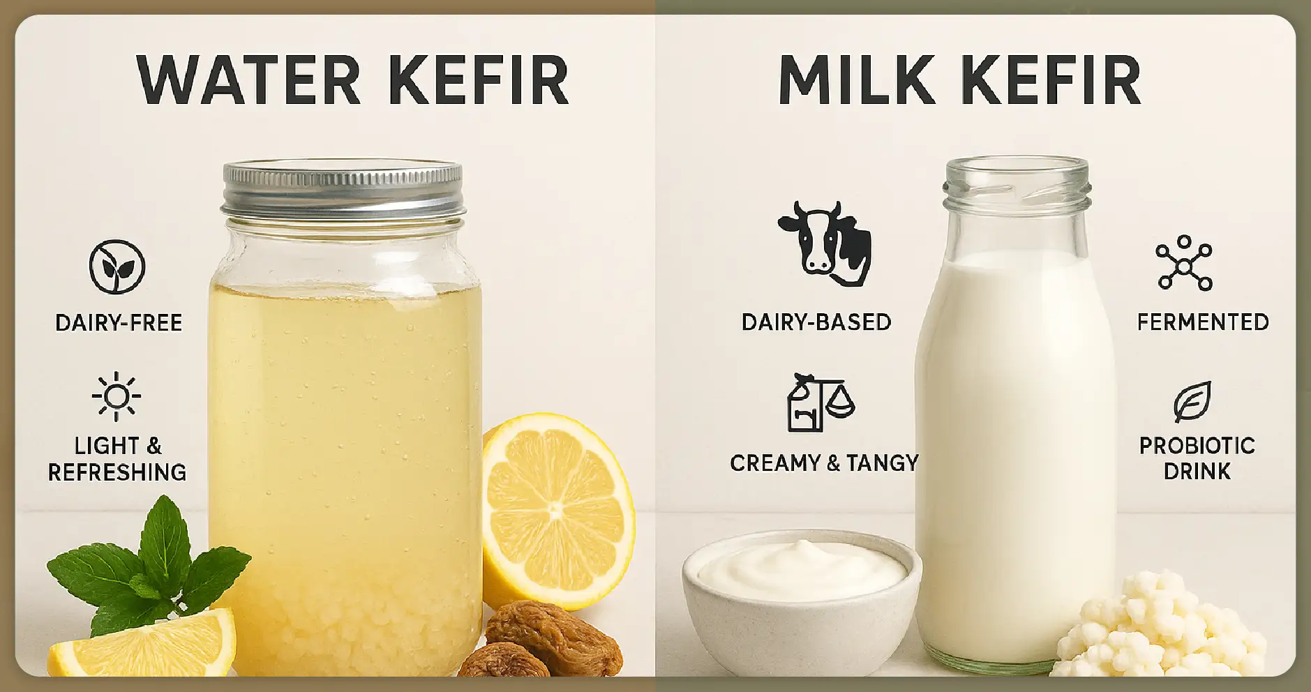 Differences Between Water Kefir and Milk Kefir